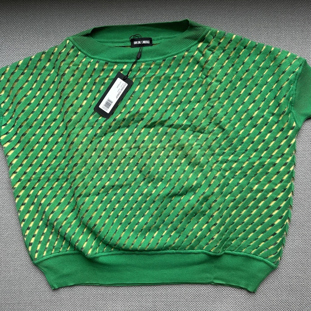 Bikkembergs Green and Gold Textured Shrug